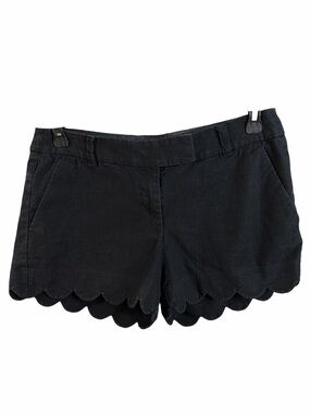 J. Crew Black Scalloped Hem 9” Rise Shorts. Size 8